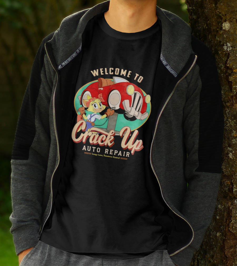 Welcome To Crack Up Auto Repair Happy Lane Towtown Cougars T-Shirt