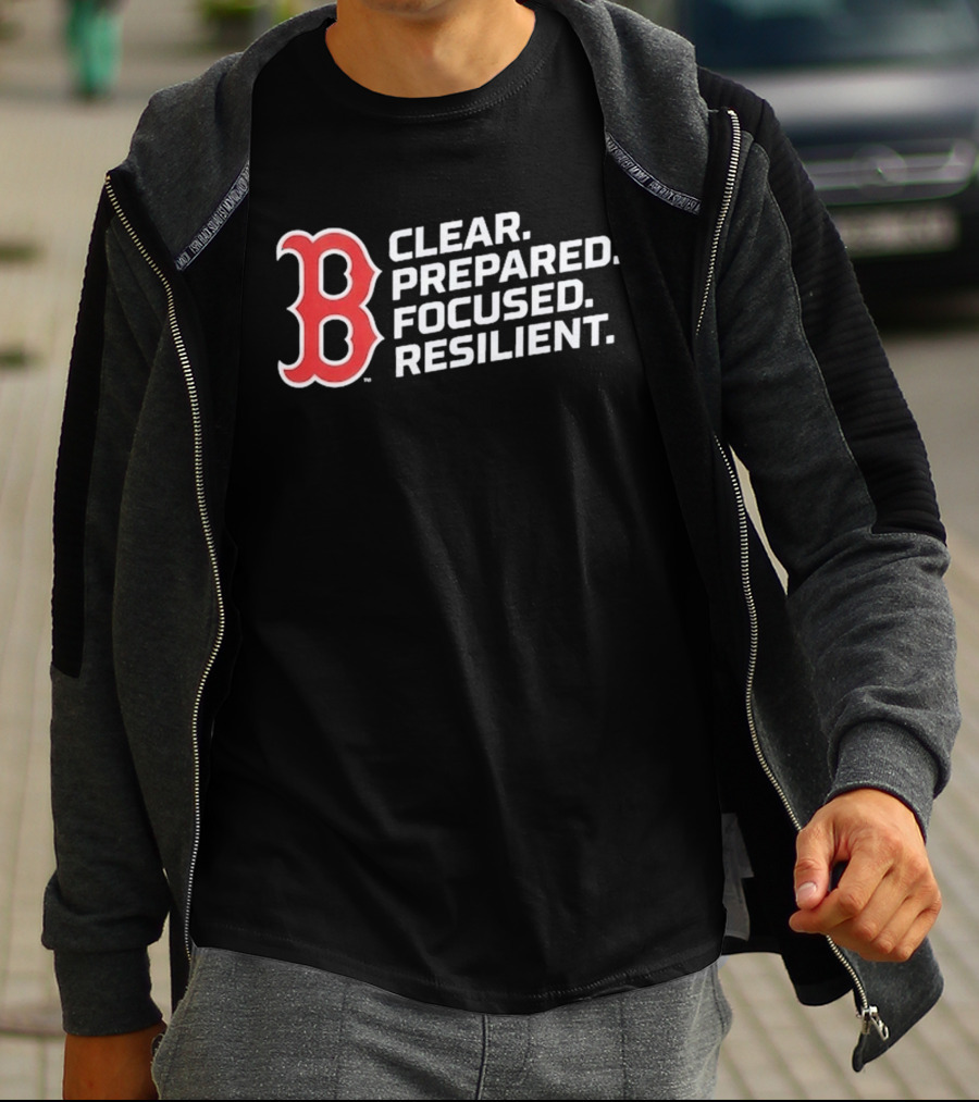 Red Sox 2026 Clear Prepared Focused Resilient T-Shirt