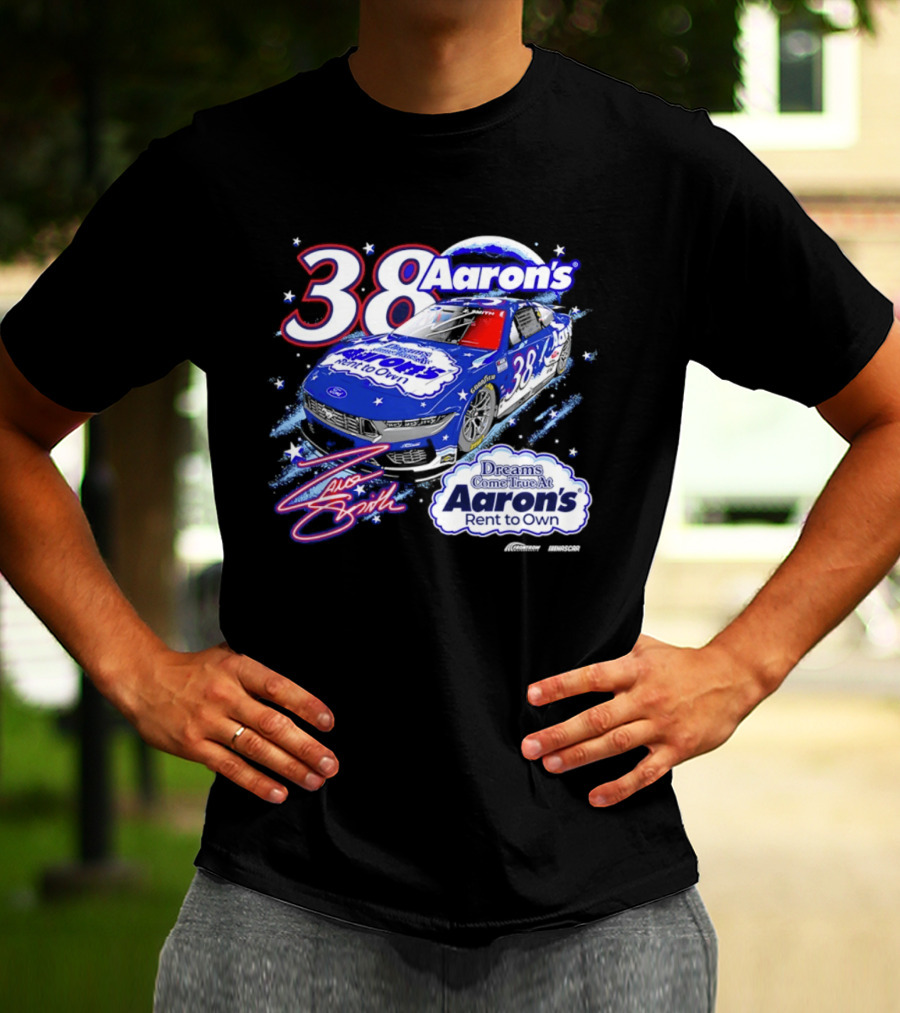 Zane Smith 38 Aaron's Dreams Come True Rent To Own Racing Car T-Shirt