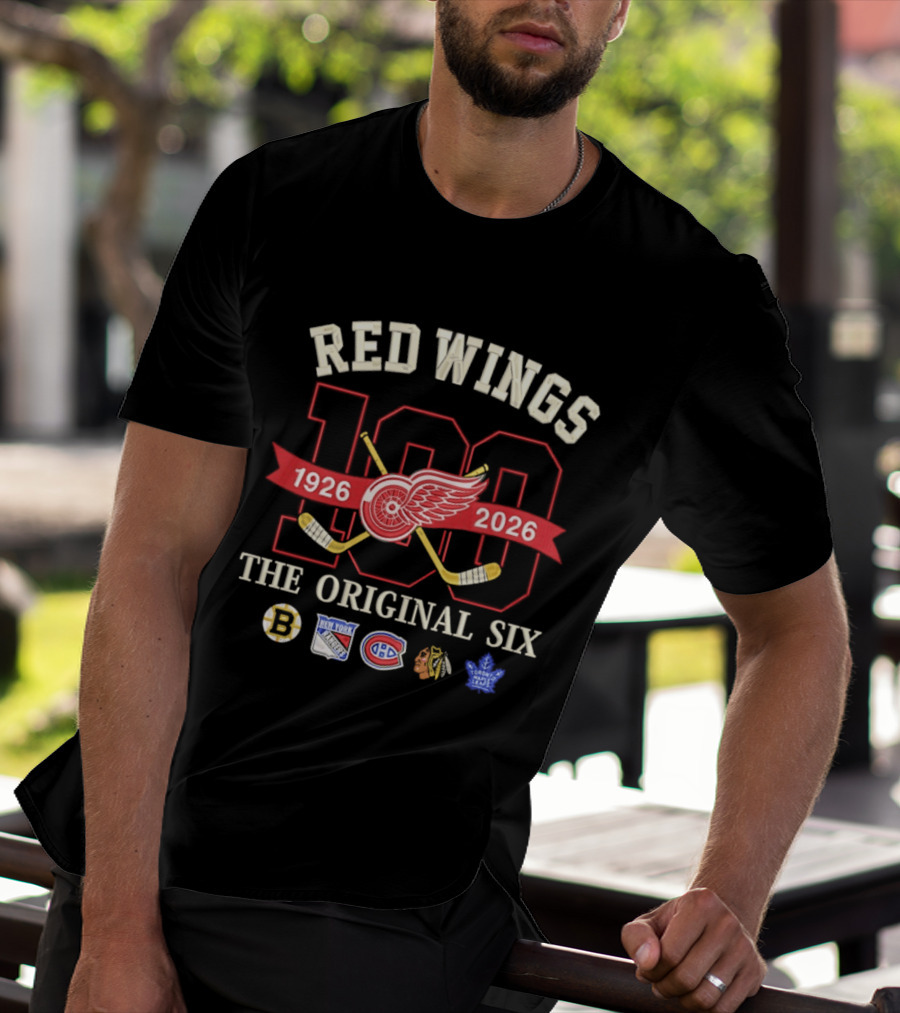 Red Wings 100 Years 1926 2026 Anniversary The Original Six T-Shirt
