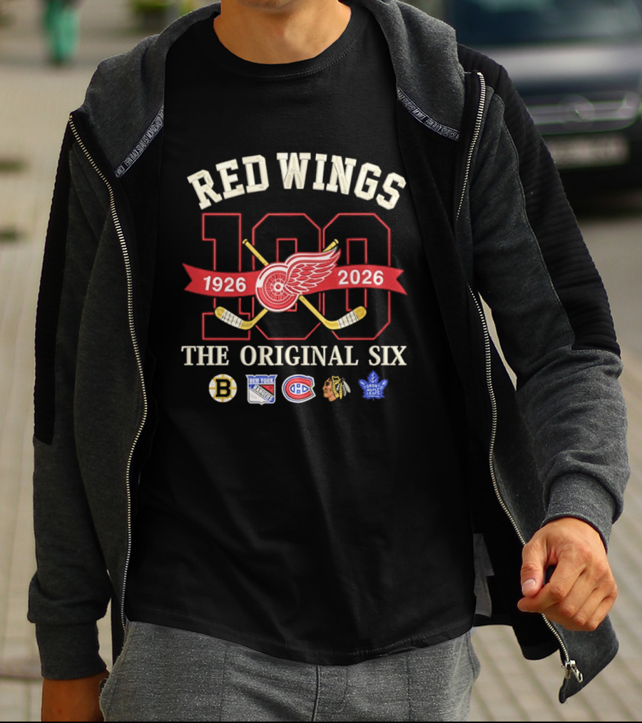 Red Wings 100 Years 1926 2026 Anniversary The Original Six T-Shirt