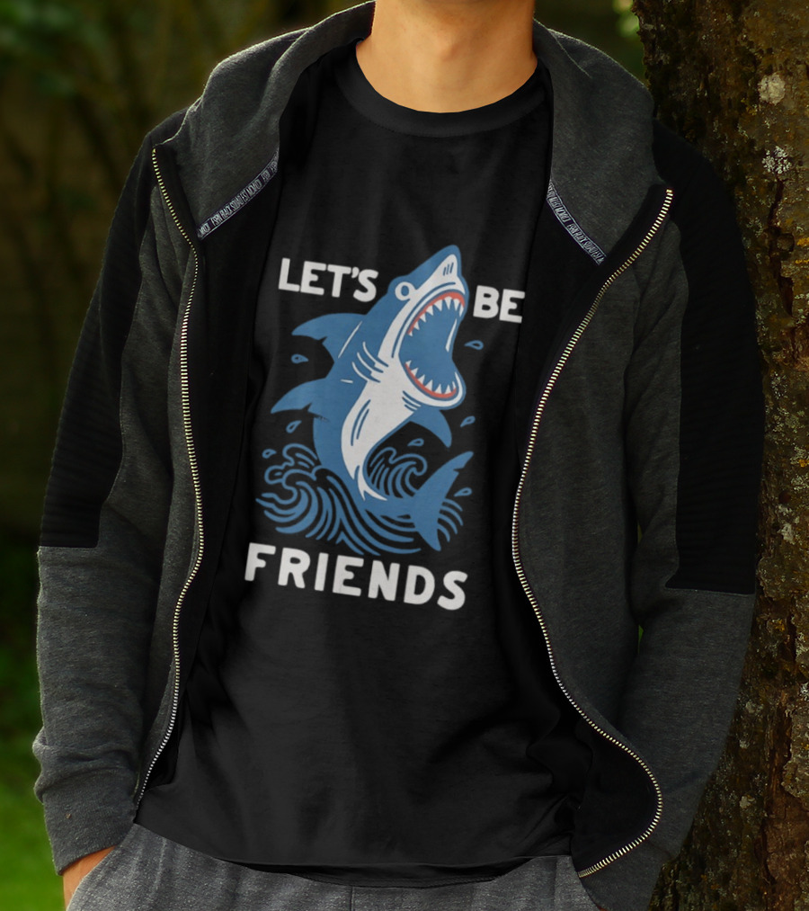 Let's Be Friends Shark Waves T-Shirt