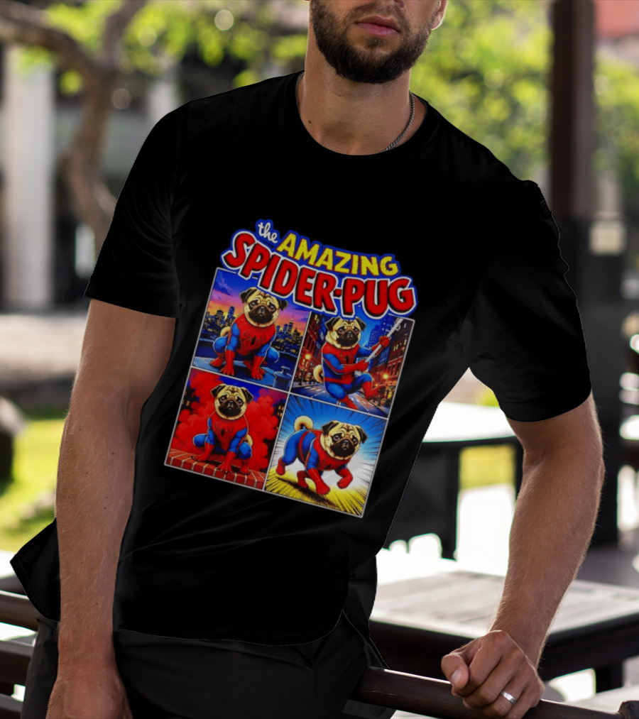 The Amazing Spider Pug Marvel Spider Man Parody Comic T-Shirt