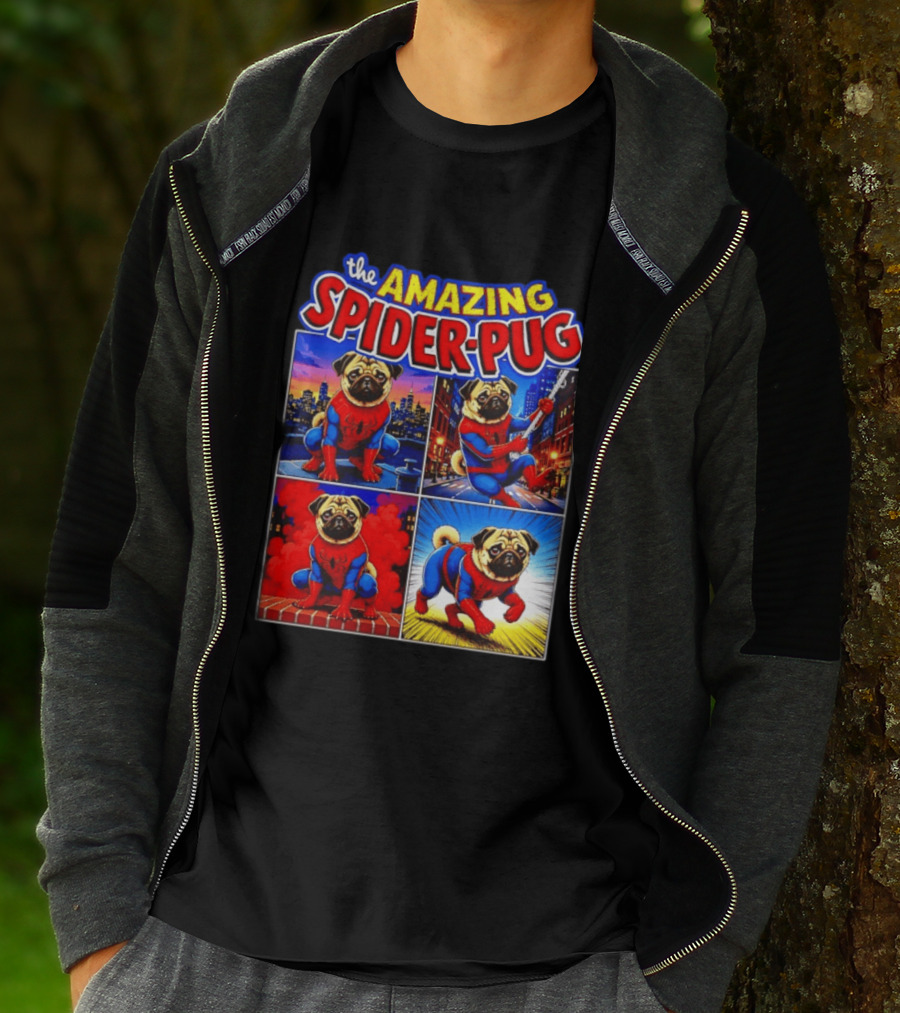 The Amazing Spider Pug Marvel Spider Man Parody Comic T-Shirt