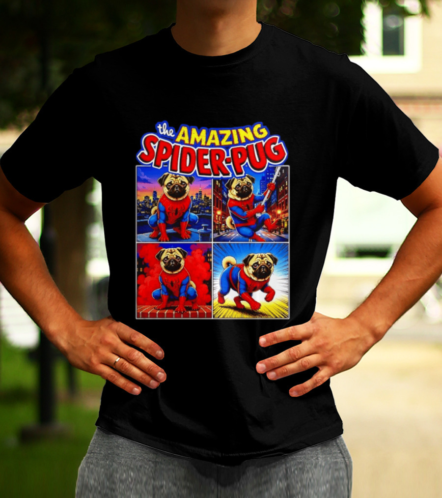 The Amazing Spider Pug Marvel Spider Man Parody Comic T-Shirt