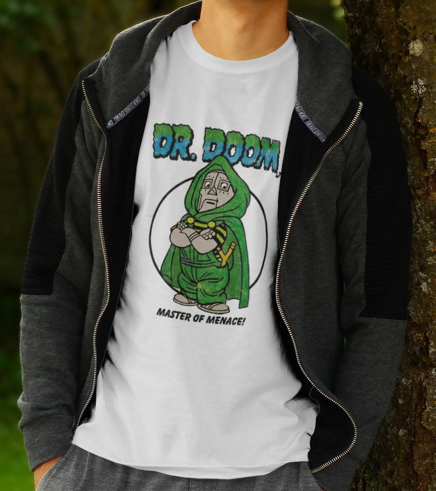 Dr Doom Master Of Menace Green Cloak Comic Style Villain T-Shirt