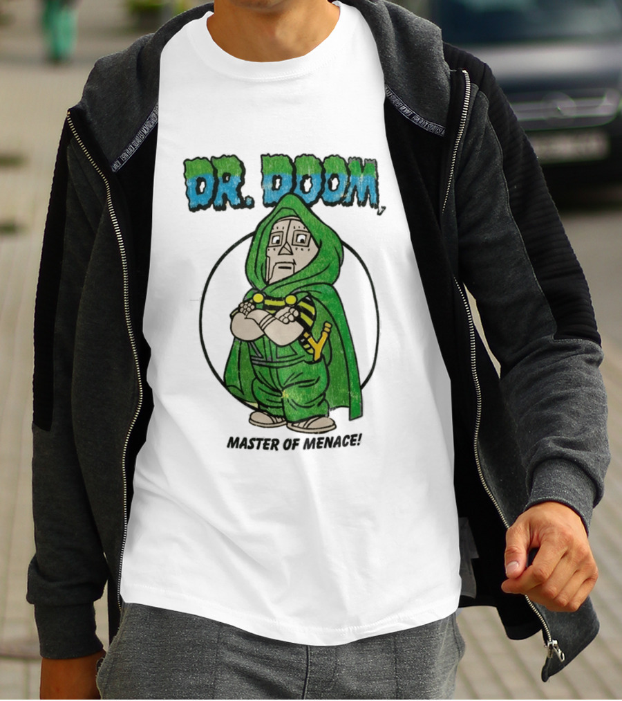 Dr Doom Master Of Menace Green Cloak Comic Style Villain T-Shirt