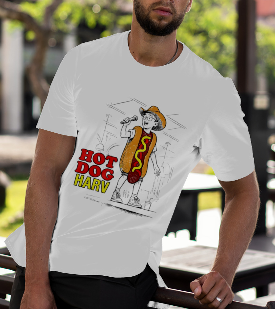 HOT DOG HARV Costume Stage Microphone Cowboy Hat T-Shirt
