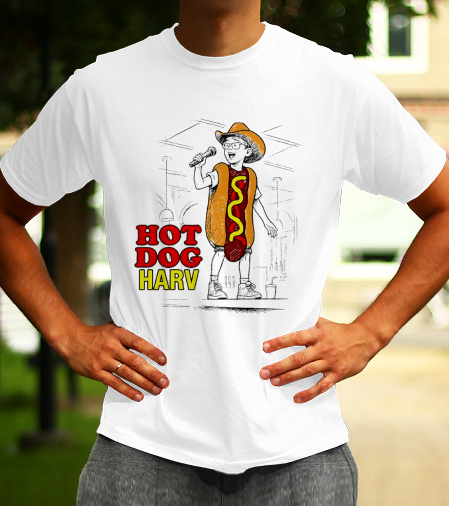 HOT DOG HARV Costume Stage Microphone Cowboy Hat T-Shirt