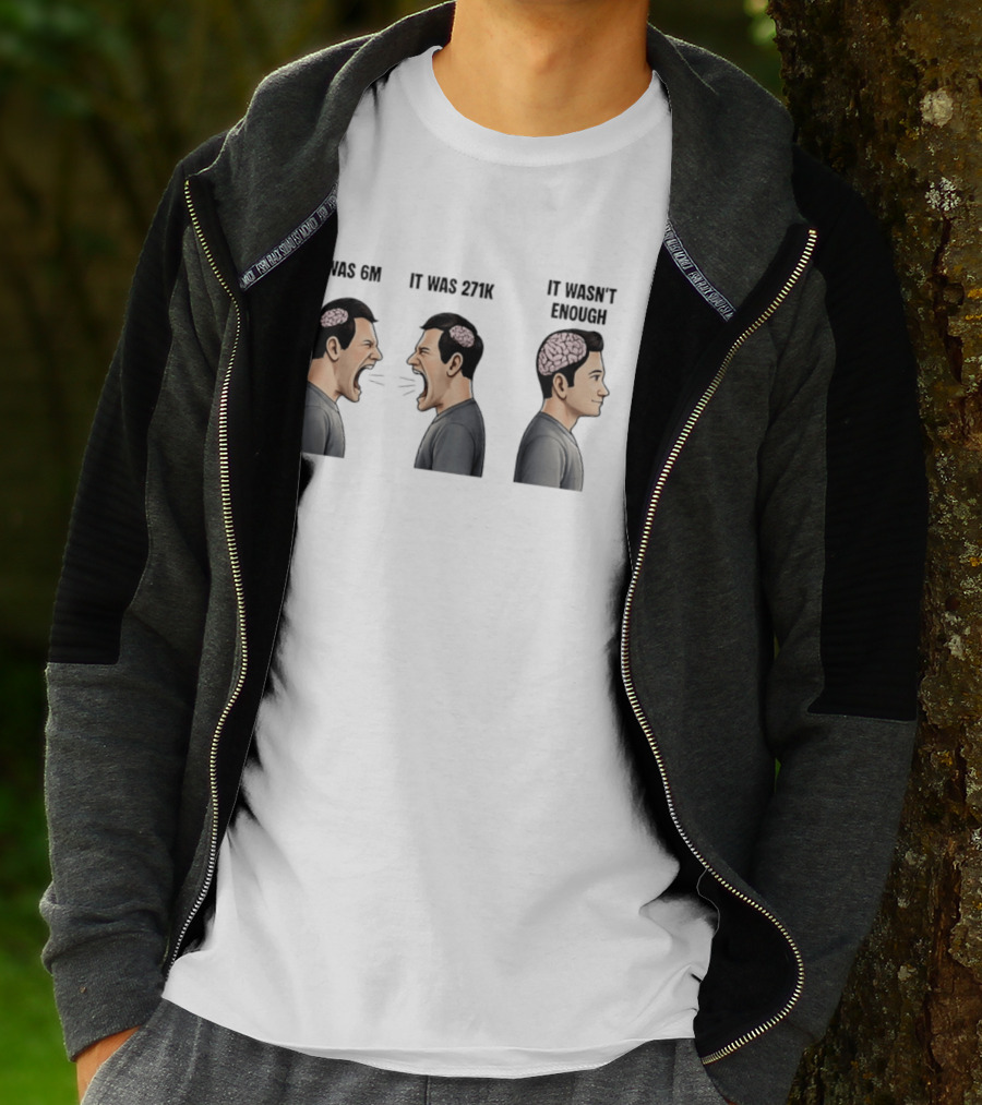It Was 6M It Was 271K It Wasn't Enough Brain Scream Meme T-Shirt