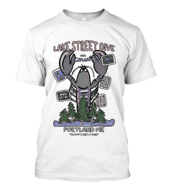 Lake Street Dive Portland ME Thompson's Point 2026 Lobster Trees Ski T-Shirt