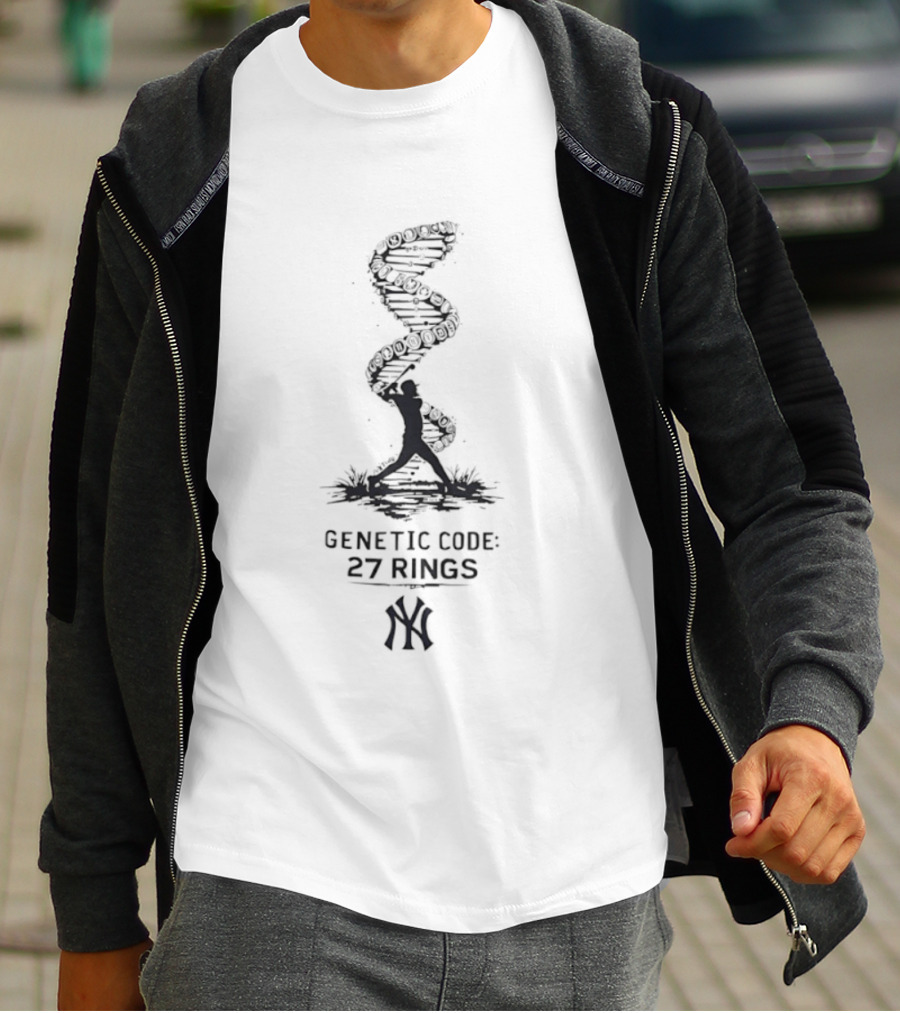 New York Yankees DNA Genetic Code 27 Rings Yankee T-Shirt