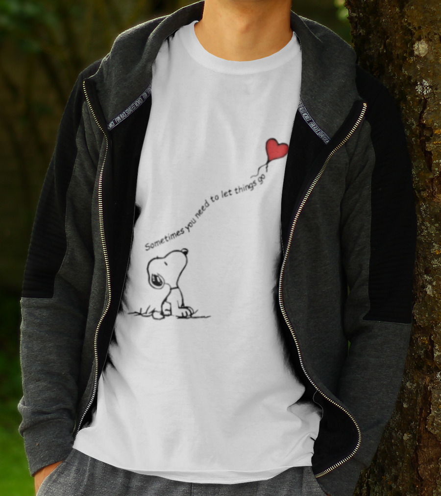 Snoopy Sometimes You Need To Let Things Go Heart Balloon Peanuts T-Shirt