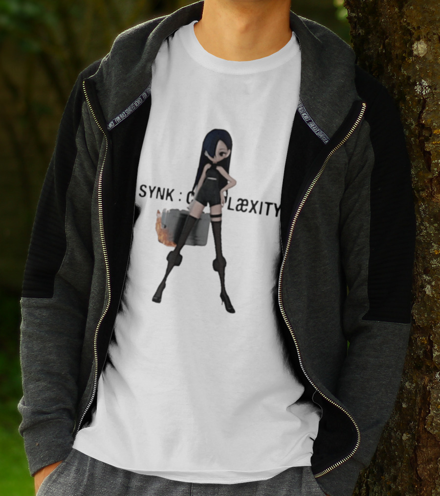 SYNK COMPLaeXITY Mysterious Anime Character With Burning Suitcase T-Shirt