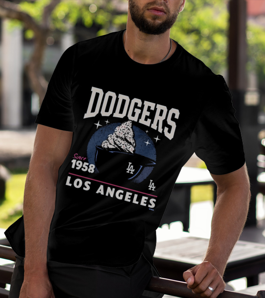 Dodgers Los Angeles Since 1958 Ice Cream LA T-Shirt