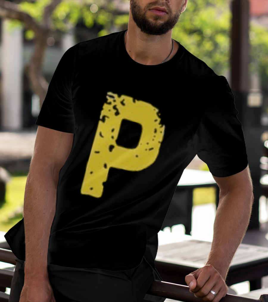 2026 Pirates IUP Night Yellow Pirate Letter P T-Shirt