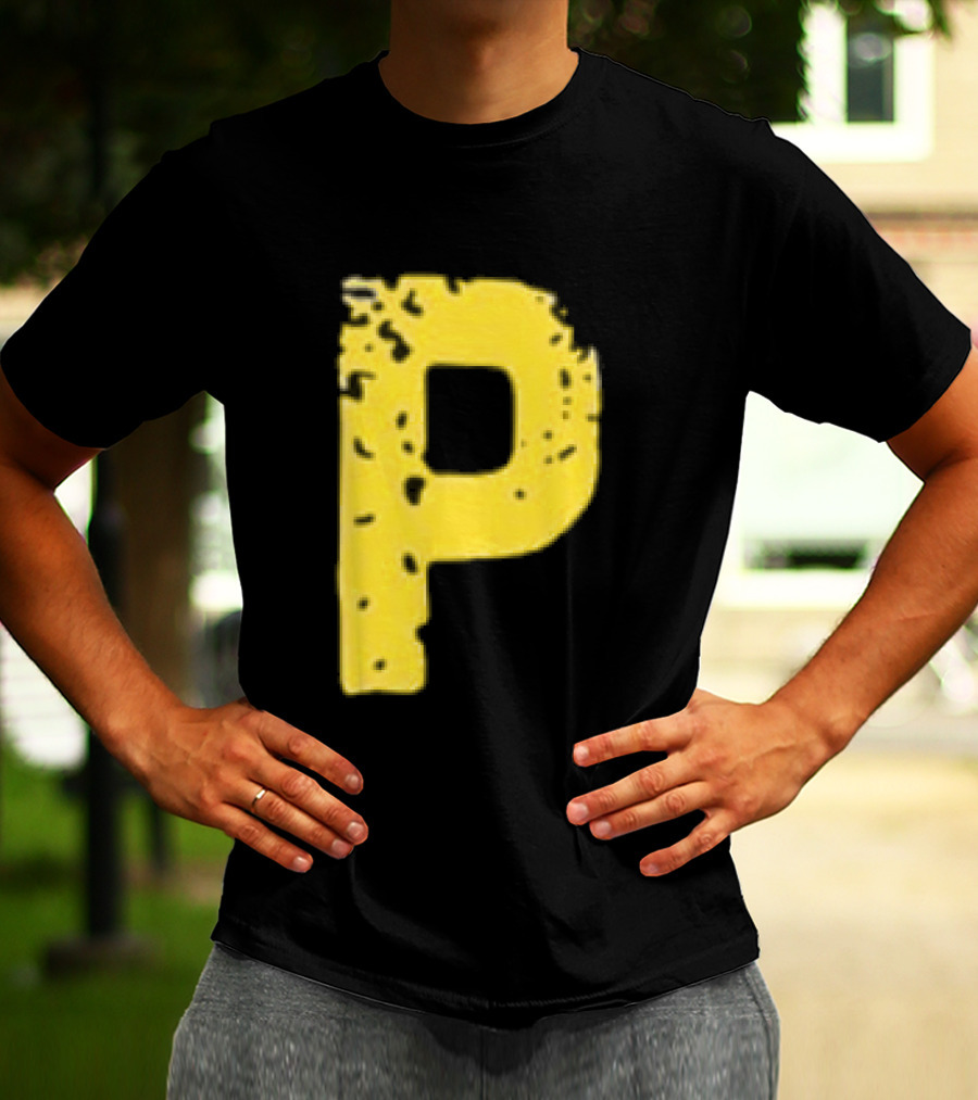 2026 Pirates IUP Night Yellow Pirate Letter P T-Shirt