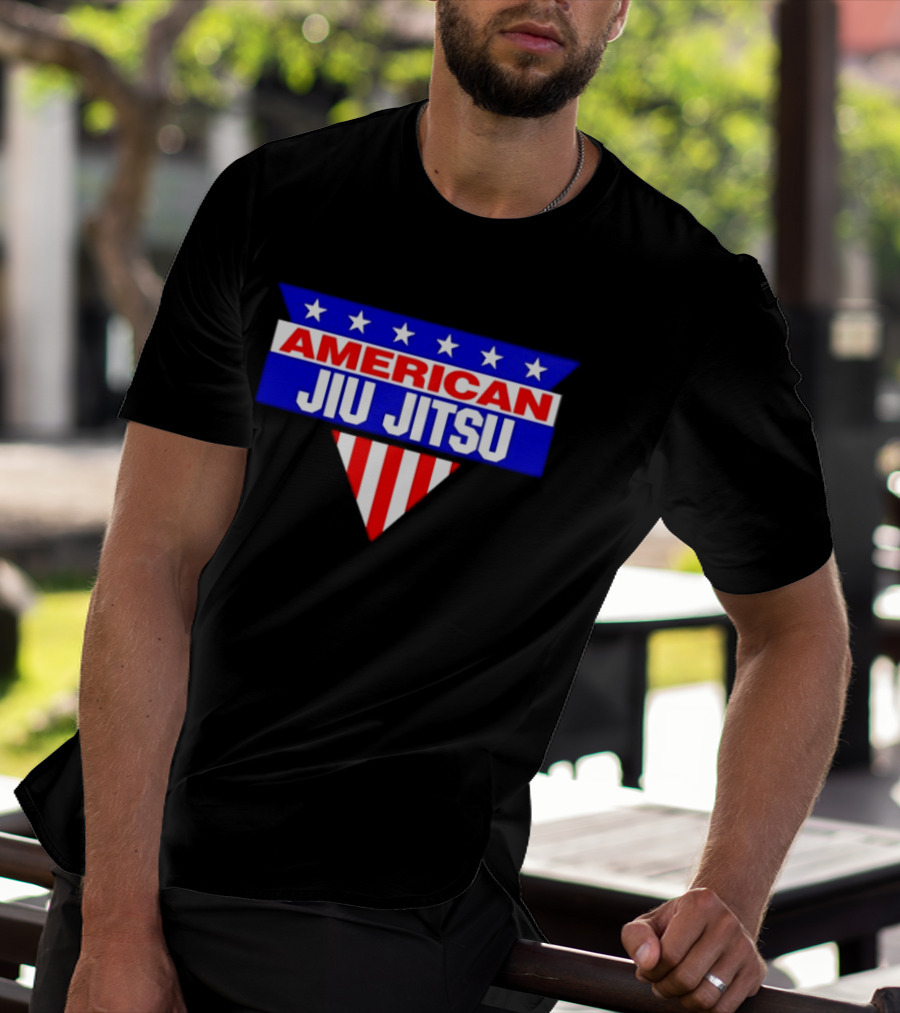 American Jiu Jitsu Stars And Stripes BJJ Martial Arts Grappling T-Shirt