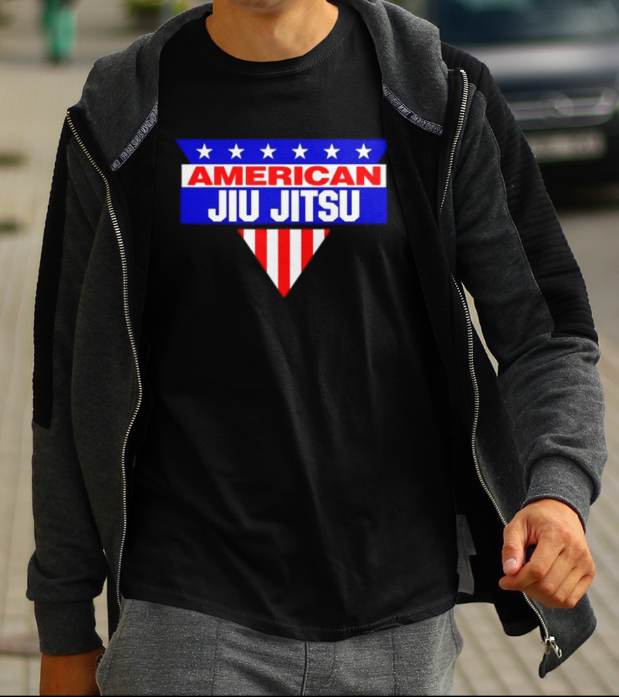 American Jiu Jitsu Stars And Stripes BJJ Martial Arts Grappling T-Shirt