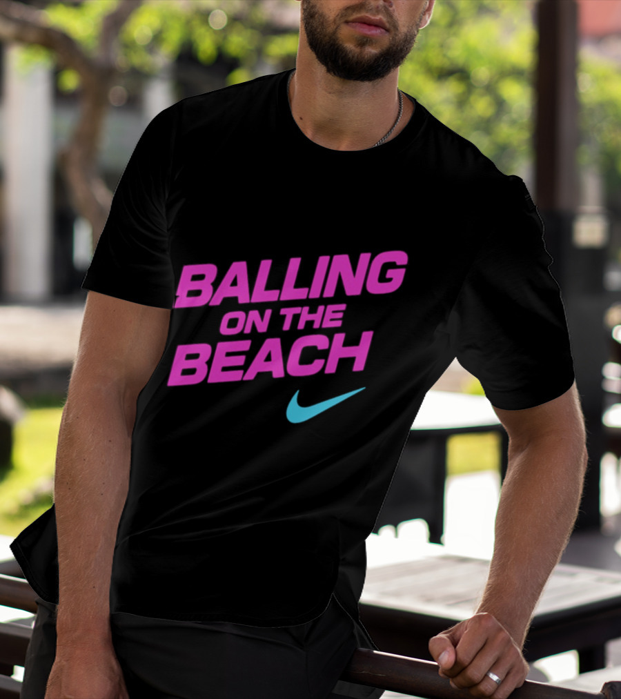 Balling On The Beach Nike Swoosh T-Shirt