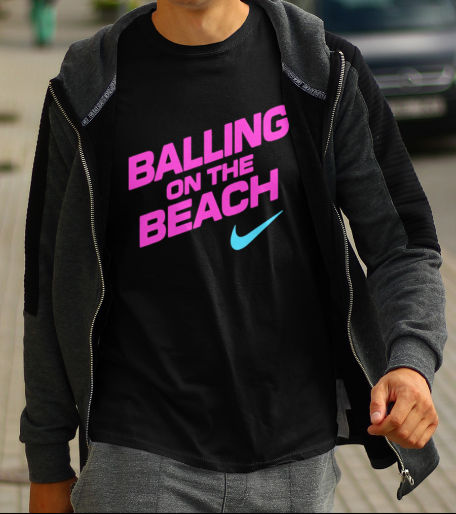 Balling On The Beach Nike Swoosh T-Shirt