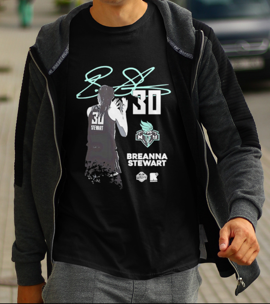 Breanna Stewart 30 New York Liberty NY Signature T-Shirt