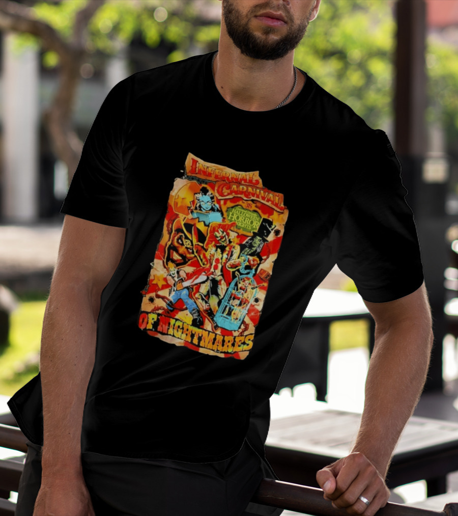 Infernal Carnival Of Nightmares Universal Orlando Halloween Horror Nights 35 Spooky Clown And Ghostly Characters T-Shirt