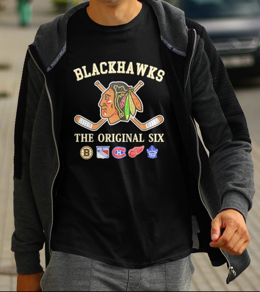Blackhawks The Original Six Boston Bruins New York Rangers Montreal Canadiens Detroit Red Wings Toronto Maple Leafs T-Shirt