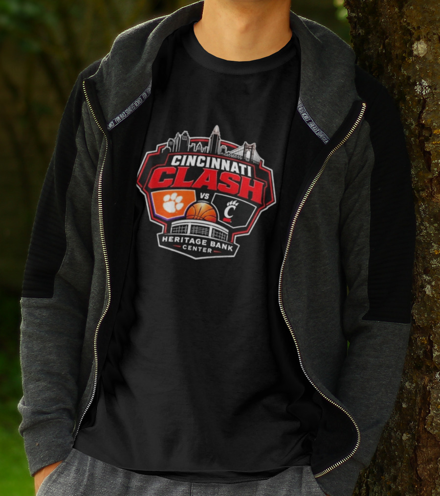 Clemson Vs Cincy Cincinnati Clash Heritage Bank Center 2026 T-Shirt