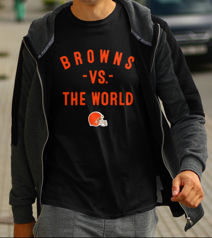 Browns Vs The World 2026 Season Cleveland Football Helmet T-Shirt