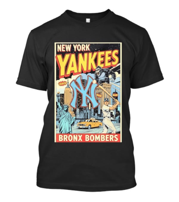 New York Yankees Bronx Bombers King Kong Baseball Statue Of Liberty Taxi Skyline T-Shirt