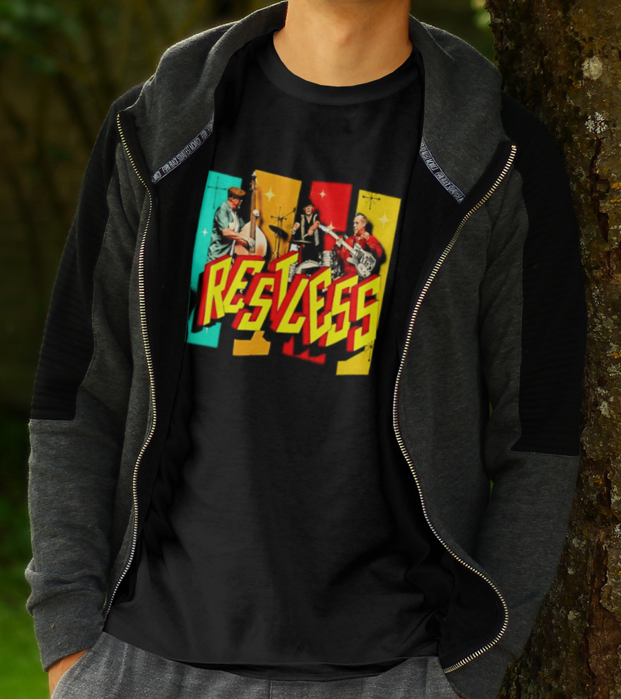 Restless Band Rockabilly Psychobilly Music Members Colorful Performance T-Shirt