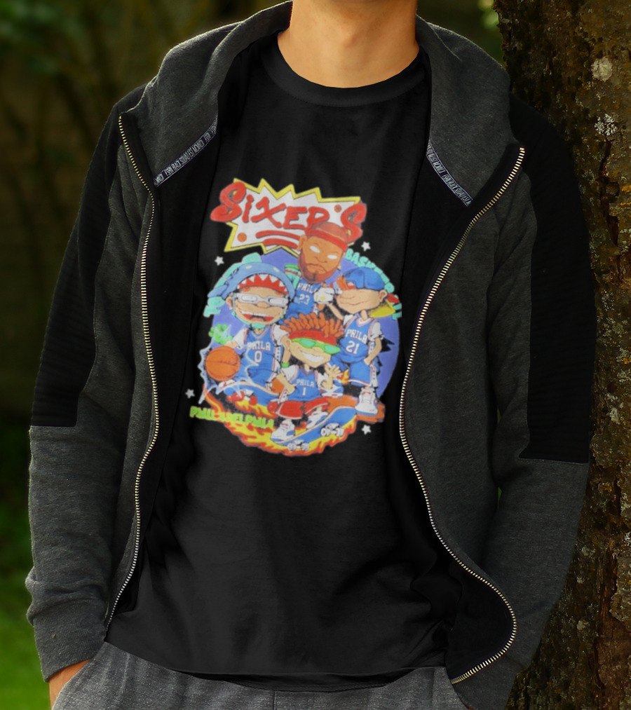 Philadelphia Sixers Basketball Rugrats Characters T-Shirt