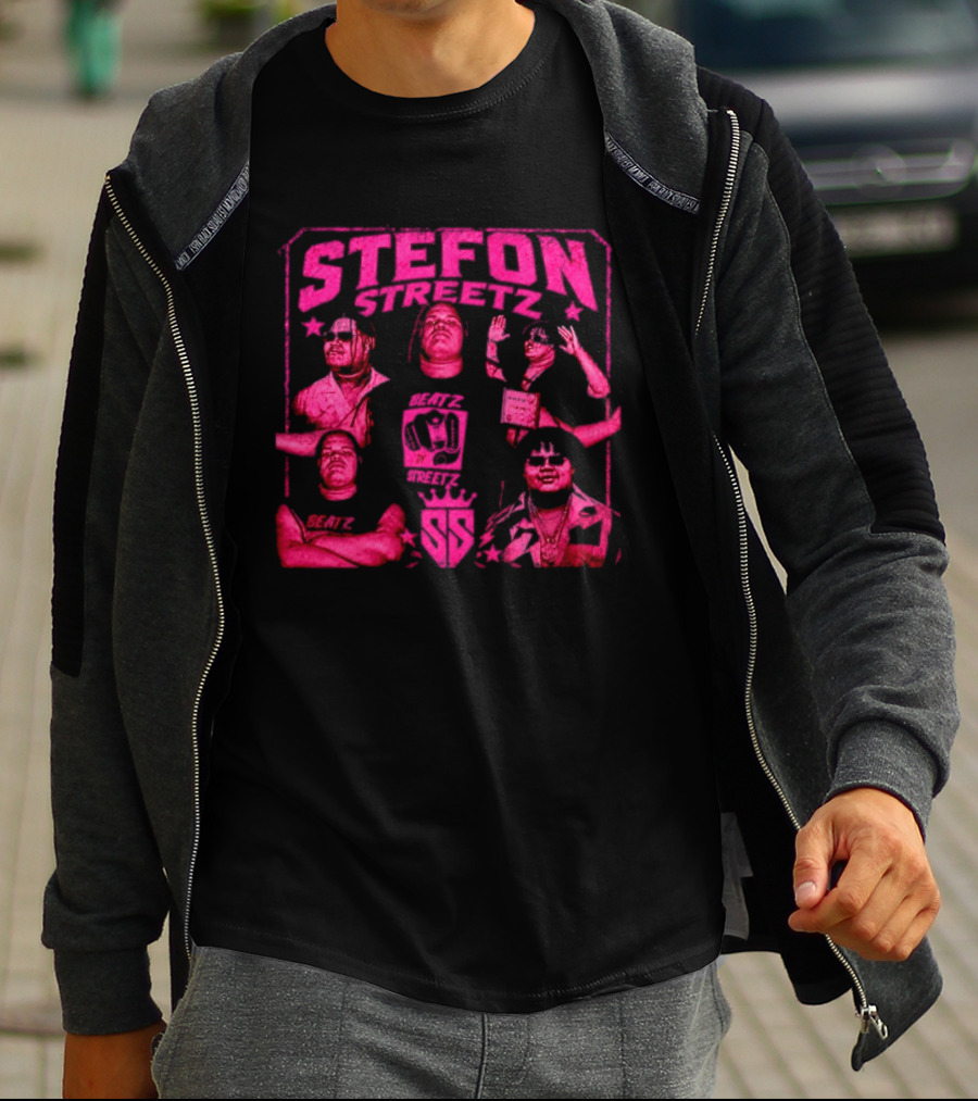 Stefon Streetz Pink Stars And Faces T-Shirt