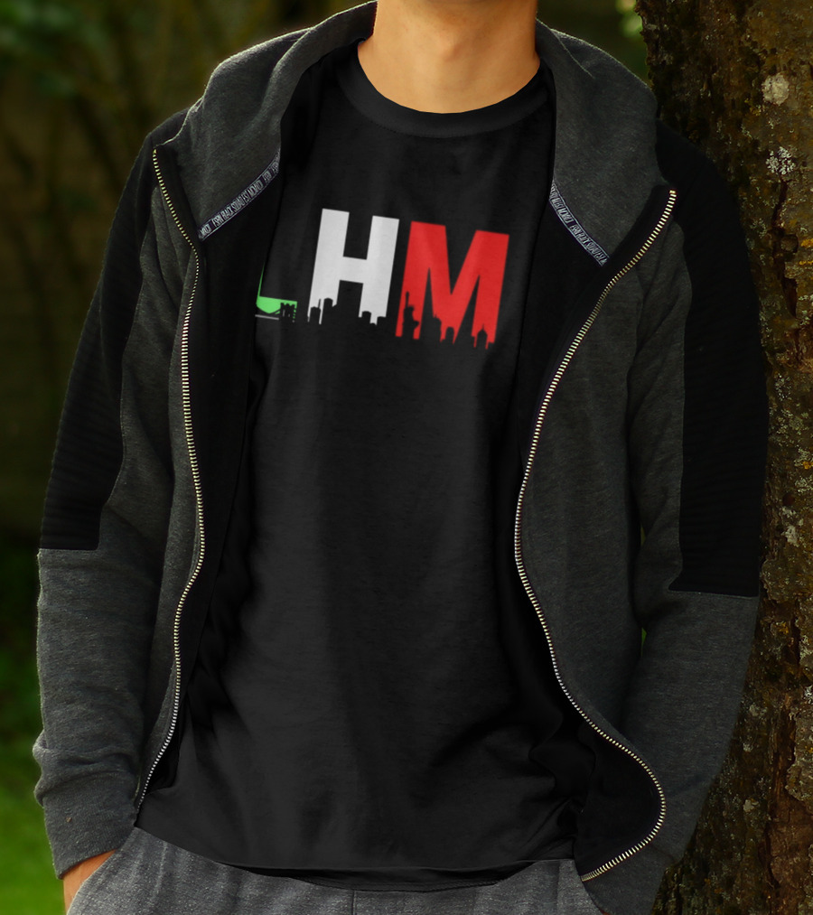 Stream Yvng Mobster LHM NYC Skyline Green White Red Drip Letters T-Shirt