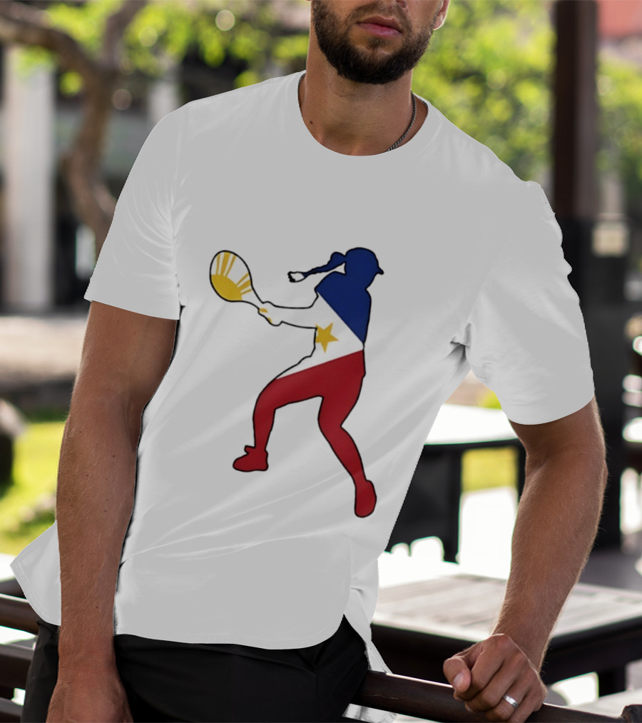 Alexandra Eala Tennis Player Silhouette Philippines Flag T-Shirt