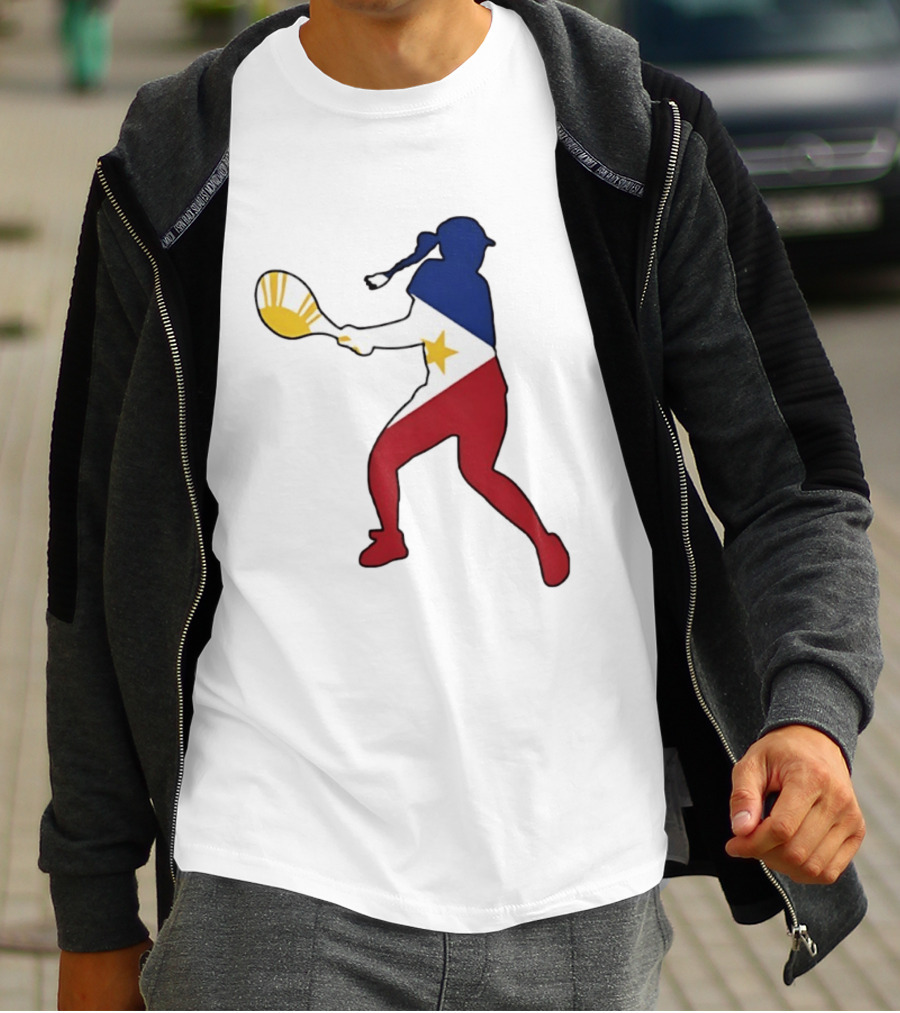 Alexandra Eala Tennis Player Silhouette Philippines Flag T-Shirt