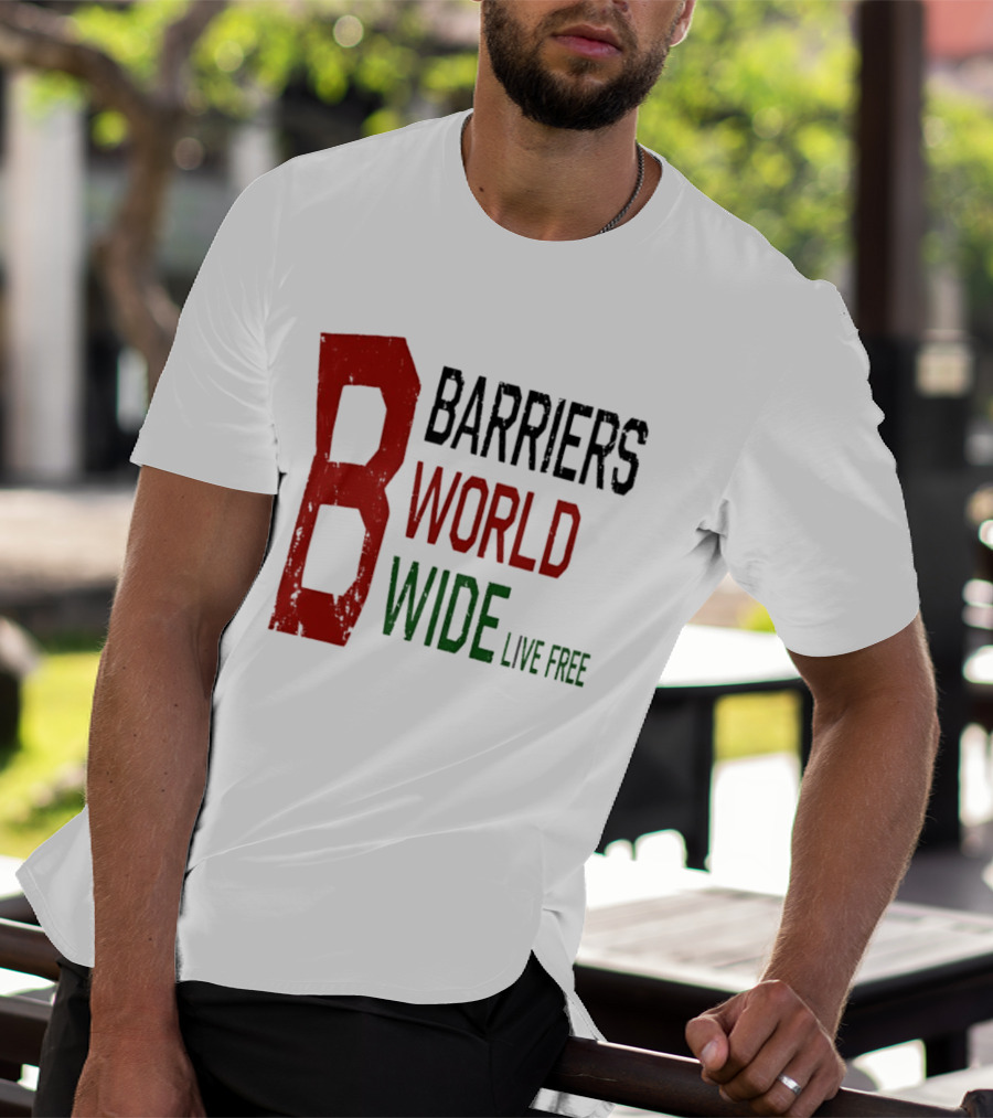 Barriers World Wide Live Free Streetwear Red Green T-Shirt