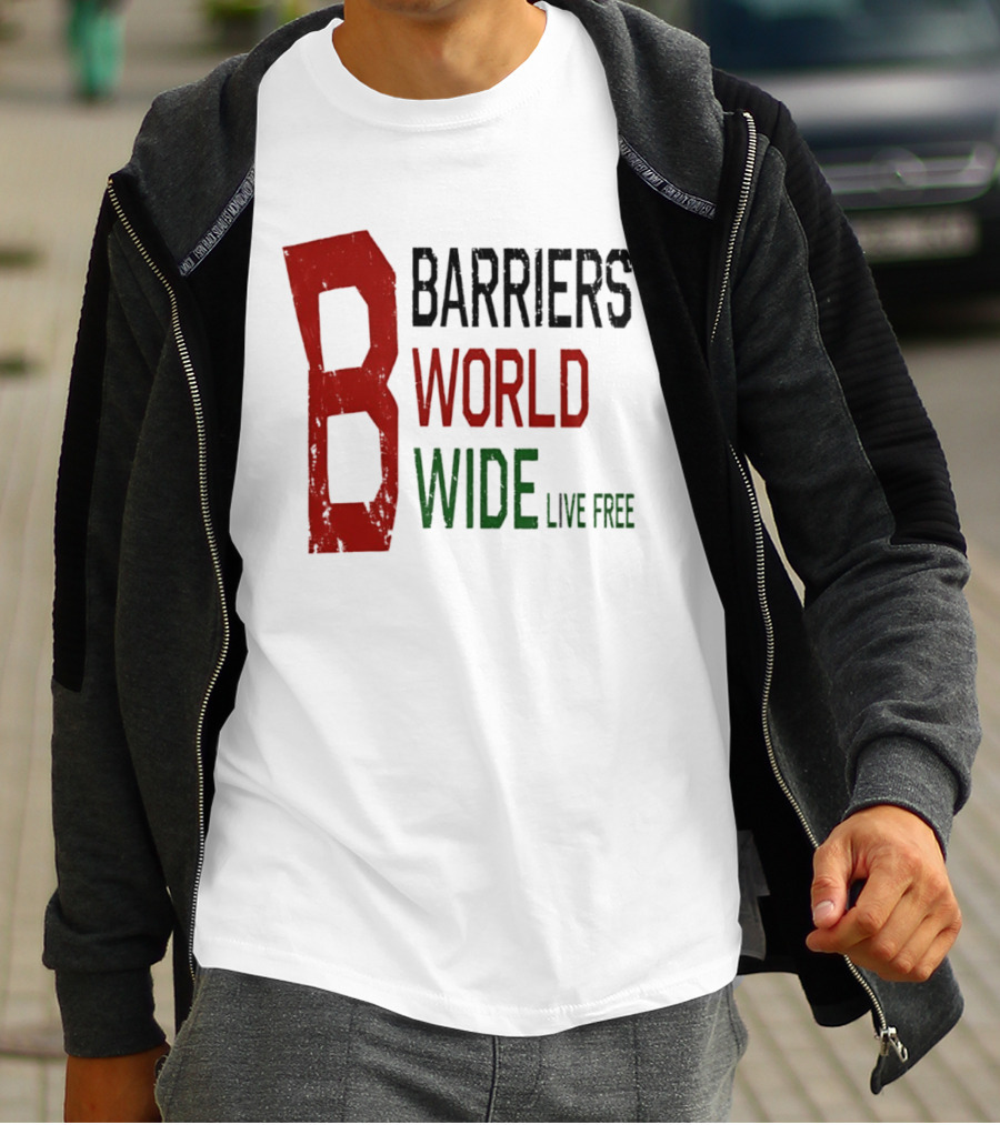 Barriers World Wide Live Free Streetwear Red Green T-Shirt