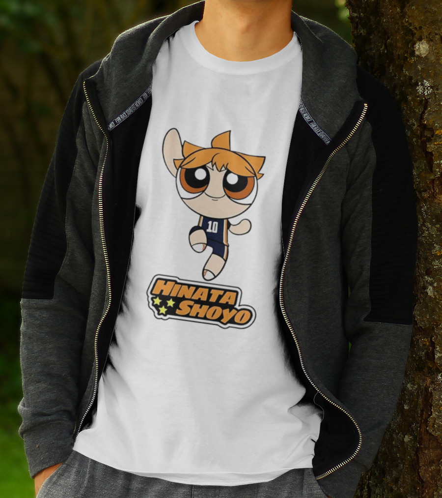 Hinata Shoyo Haikyuu Powerpuff Girls Crossover Anime Volleyball Player T-Shirt