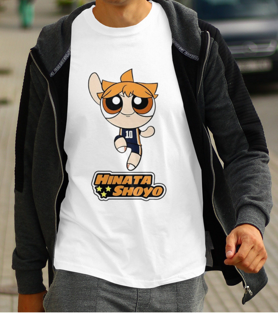 Hinata Shoyo Haikyuu Powerpuff Girls Crossover Anime Volleyball Player T-Shirt