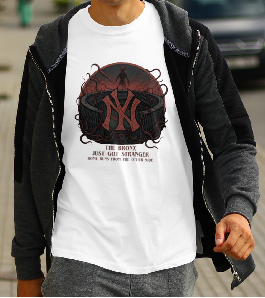 Yankees Stranger Things Mashup The Bronx Just Got Stranger Home Runs Other Side T-Shirt