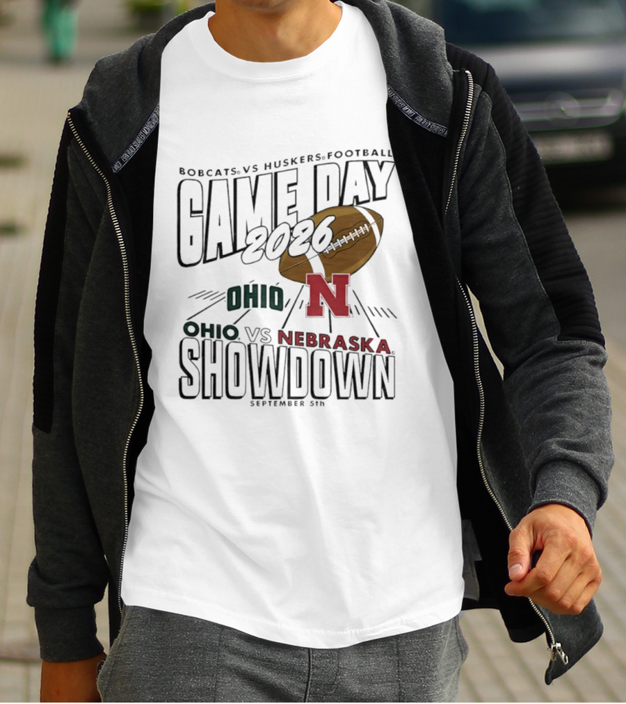 Bobcats Vs Huskers Football Game Day 2026 Ohio Vs Nebraska Showdown September 5th T-Shirt