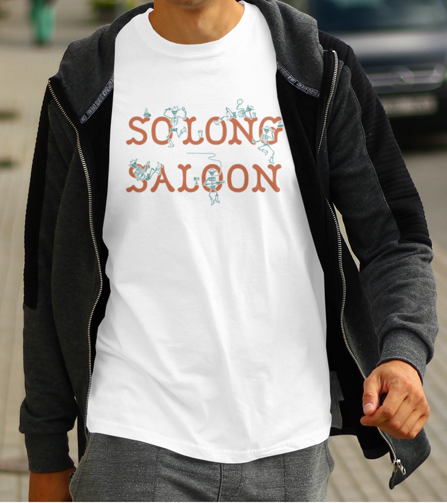 So Long Saloon Dancing Skeletons In Cowboy Hats And Boots T-Shirt