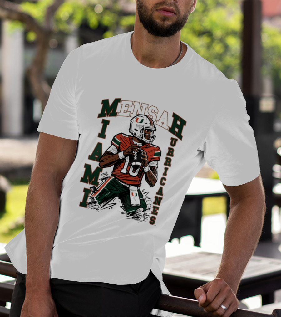 Mensah Miami Hurricanes NCAA Football Player 18 T-Shirt