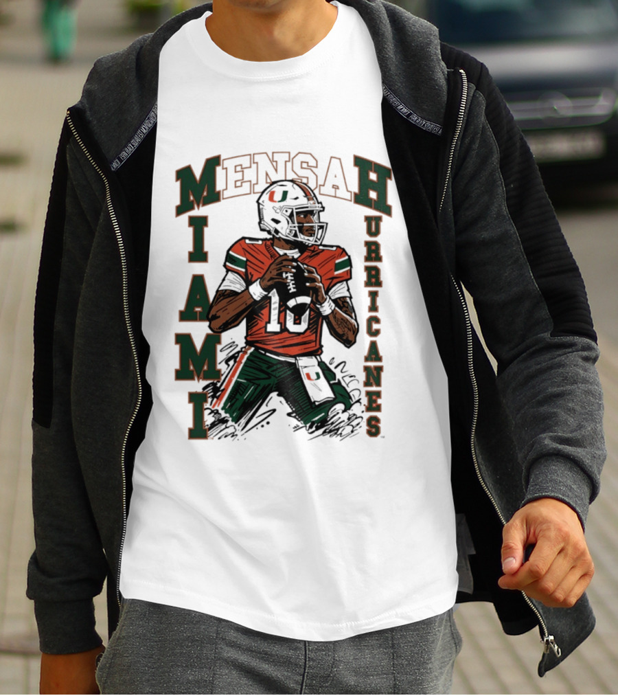 Mensah Miami Hurricanes NCAA Football Player 18 T-Shirt