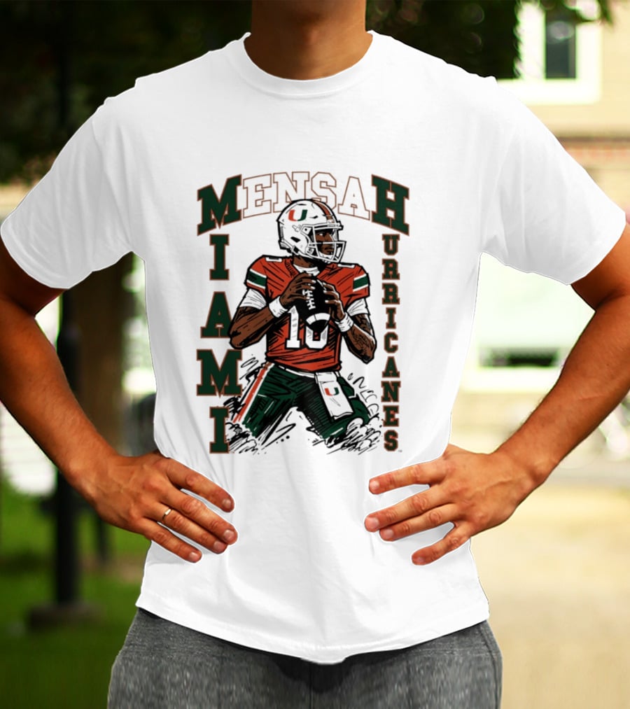 Mensah Miami Hurricanes NCAA Football Player 18 T-Shirt