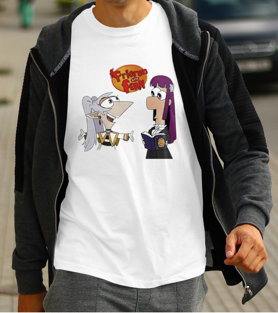 Frieren And Fern Phineas And Ferb Crossover Beyond Journey's End T-Shirt