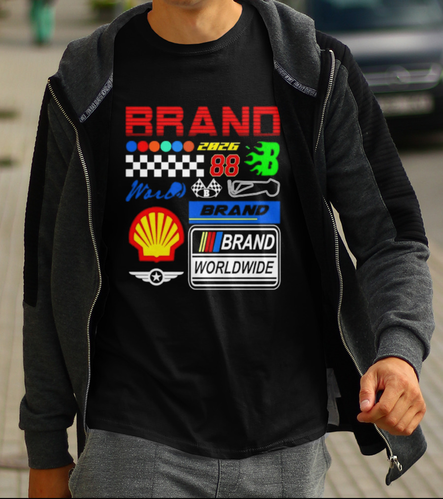 Brand 88 Worldwide Racing Motorsport Checkered Shell 2026 T-Shirt