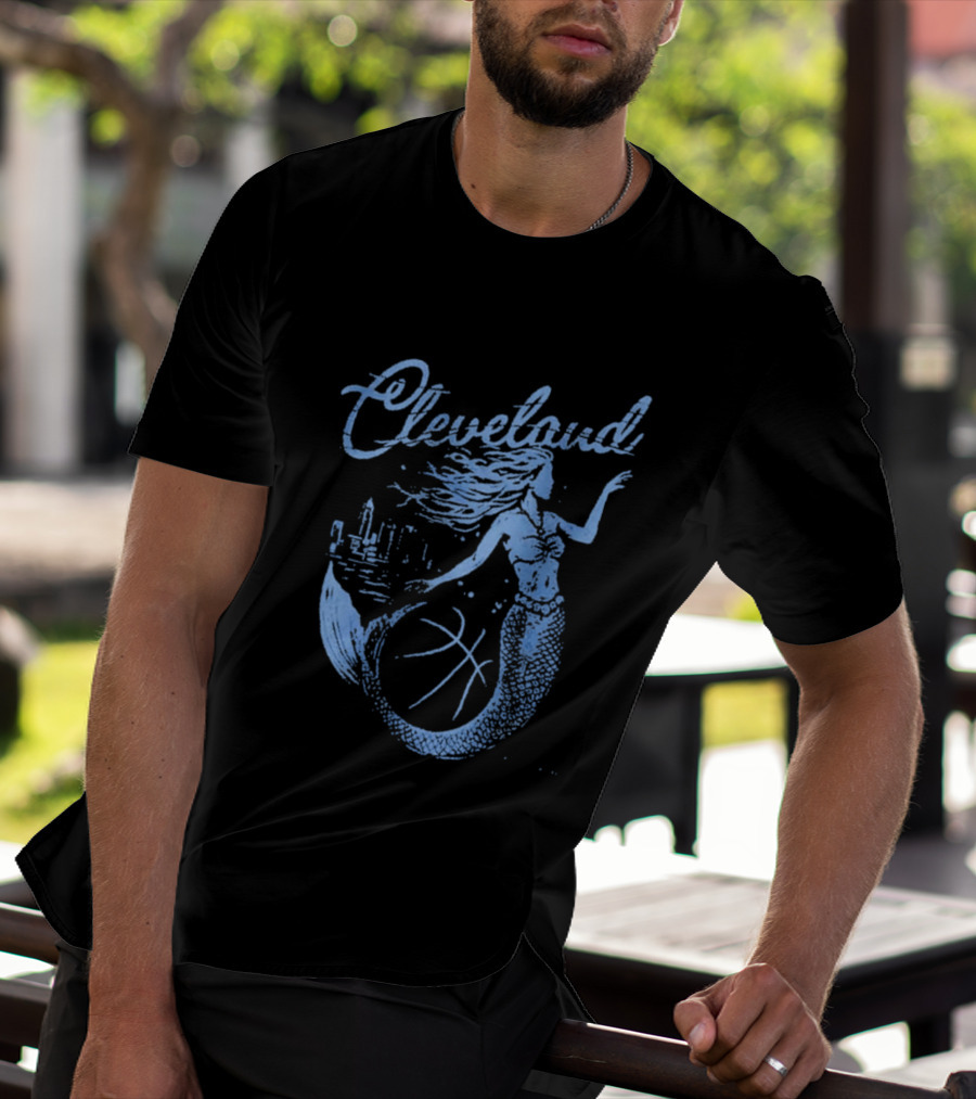 Cleveland Mermaid Cityscape Basketball T-Shirt